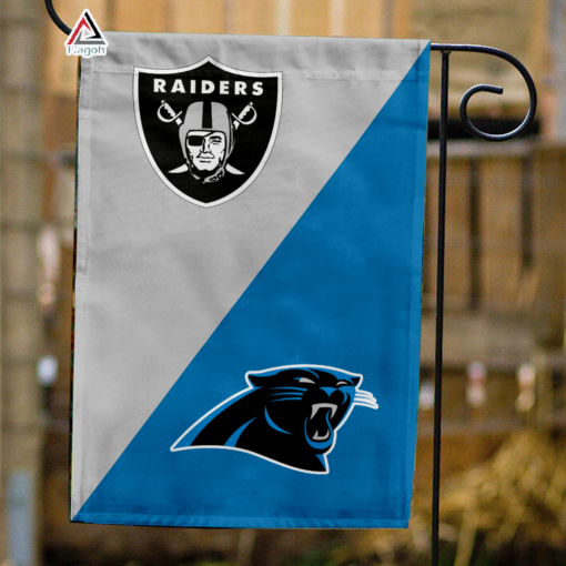 Raiders vs Panthers House Divided Flag, NFL House Divided Flag