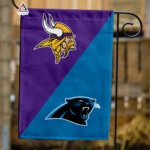 Vikings vs Panthers House Divided Flag, NFL House Divided Flag