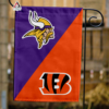 Minnesota Vikings vs Cincinnati Bengals House Divided Flag, NFL House Divided Flag