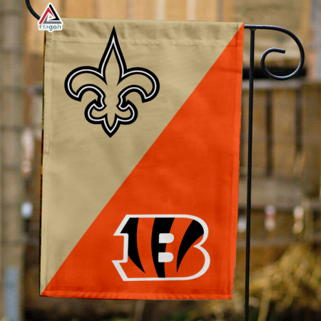 Saints vs Bengals House Divided Flag, NFL House Divided Flag