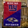 New York Giants vs Baltimore Ravens House Divided Flag, NFL House Divided Flag