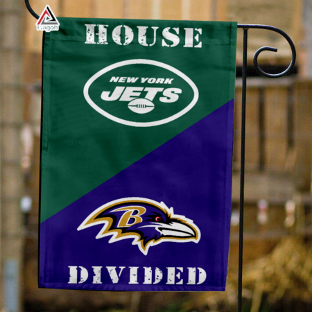 Jets vs Ravens House Divided Flag, NFL House Divided Flag