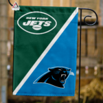 Jets vs Panthers House Divided Flag, NFL House Divided Flag