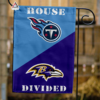 Tennessee Titans vs Baltimore Ravens House Divided Flag, NFL House Divided Flag