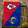 Kansas City Chiefs vs Los Angeles Rams House Divided Flag, NFL House Divided Flag