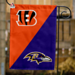 Bengals vs Ravens House Divided Flag, NFL House Divided Flag