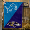 Baltimore Ravens vs Detroit Lions House Divided Flag, NFL House Divided Flag