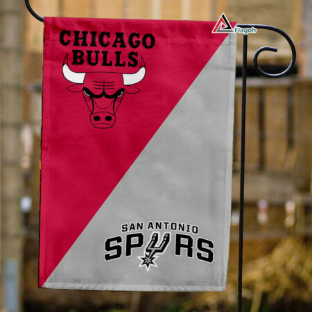 Bulls vs Spurs House Divided Flag, NBA House Divided Flag