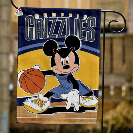 Memphis Grizzlies x Mickey Basketball Flag, NBA Premium Flag