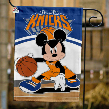 New York Knicks x Mickey Basketball Flag, NBA Premium Flag