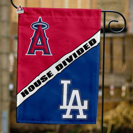 Angels vs Dodgers House Divided Flag, MLB House Divided Flag