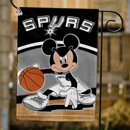 San Antonio Spurs x Mickey Basketball Flag, NBA Premium Flag