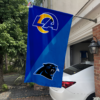Los Angeles Rams vs Carolina Panthers House Divided Flag, NFL House Divided Flag