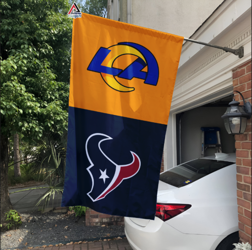 Rams vs Texans House Divided Flag, NFL House Divided Flag
