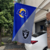 Los Angeles Rams vs vs Las Vegas Raiders House Divided Flag, NFL House Divided Flag