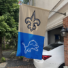 New Orleans Saints vs Detroit Lions House Divided Flag, NFL House Divided Flag