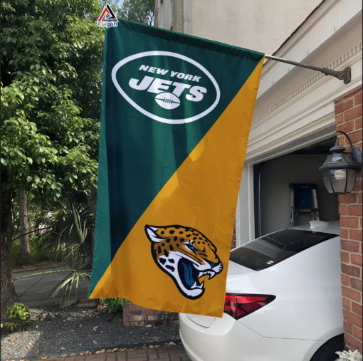 Jets vs Jaguars House Divided Flag, NFL House Divided Flag