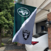 New York Jets vs Las Vegas Raiders House Divided Flag, NFL House Divided Flag