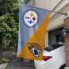 Pittsburgh Steelers vs Jacksonville Jaguars House Divided Flag, NFL House Divided Flag