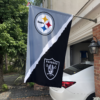 Pittsburgh Steelers vs Las Vegas Raiders House Divided Flag, NFL House Divided Flag