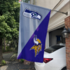 Seattle Seahawks vs Minnesota Vikings House Divided Flag, NFL House Divided Flag