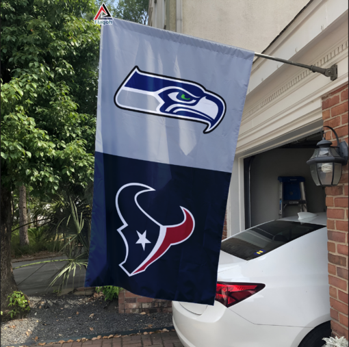 Seahawks vs Texans House Divided Flag, NFL House Divided Flag