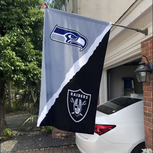 Seahawks vs Raiders House Divided Flag, NFL House Divided Flag