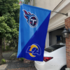 Tennessee Titans vs Los Angeles Rams House Divided Flag, NFL House Divided Flag