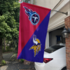 Tennessee Titans vs Minnesota Vikings House Divided Flag, NFL House Divided Flag