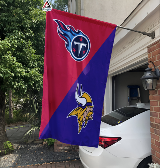 Titans vs Vikings House Divided Flag, NFL House Divided Flag