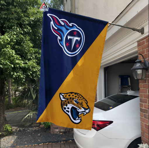 Titans vs Jaguars House Divided Flag, NFL House Divided Flag