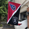 Tennessee Titans vs Las Vegas Raiders House Divided Flag, NFL House Divided Flag