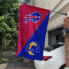 Buffalo Bills vs Los Angeles Rams House Divided Flag, NFL House Divided Flag