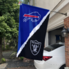 Buffalo Bills vs Las Vegas Raiders House Divided Flag, NFL House Divided Flag