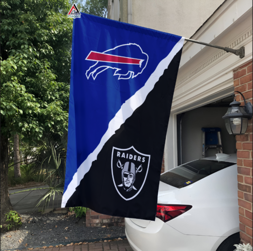 Bills vs Raiders House Divided Flag, NFL House Divided Flag