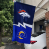 Denver Broncos vs Los Angeles Rams House Divided Flag, NFL House Divided Flag