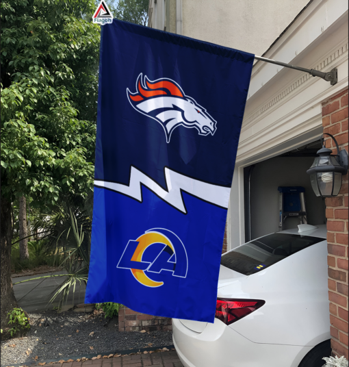 Broncos vs Rams House Divided Flag, NFL House Divided Flag