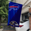 Baltimore Ravens vs Buffalo Bills House Divided Flag, NFL House Divided Flag