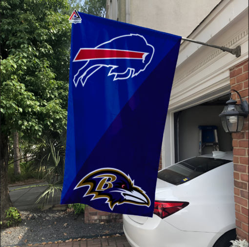 Bills vs Ravens House Divided Flag, NFL House Divided Flag