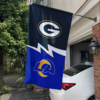 Green Bay Packers Los Angeles Rams House Divided Flag, NFL House Divided Flag