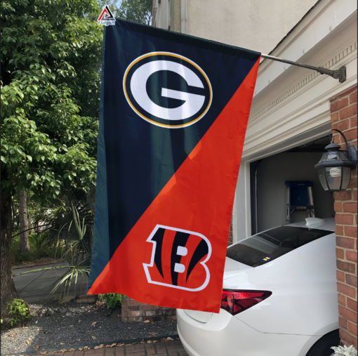 Packers vs Bengals House Divided Flag, NFL House Divided Flag