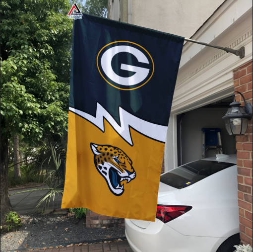 Packers vs Jaguars House Divided Flag, NFL House Divided Flag