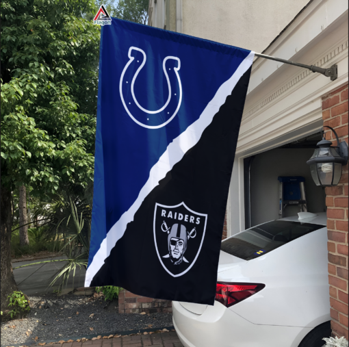 Colts vs Raiders House Divided Flag, NFL House Divided Flag