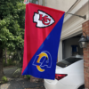 Kansas City Chiefs vs Los Angeles Rams House Divided Flag, NFL House Divided Flag