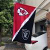 Kansas City Chiefs vs Las Vegas Raiders House Divided Flag, NFL House Divided Flag