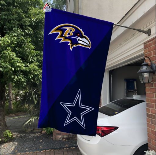 Ravens vs Cowboys House Divided Flag, NFL House Divided Flag