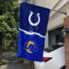 Indianapolis Colts vs Los Angeles Rams House Divided Flag, NFL House Divided Flag
