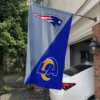 New England Patriots vs Los Angeles Rams House Divided Flag, NFL House Divided Flag