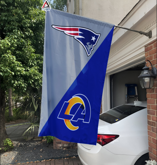 Patriots vs Rams House Divided Flag, NFL House Divided Flag