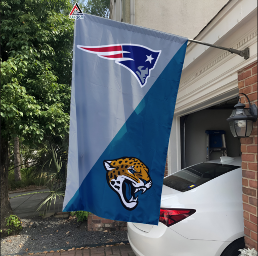 Patriots vs Jaguars House Divided Flag, NFL House Divided Flag